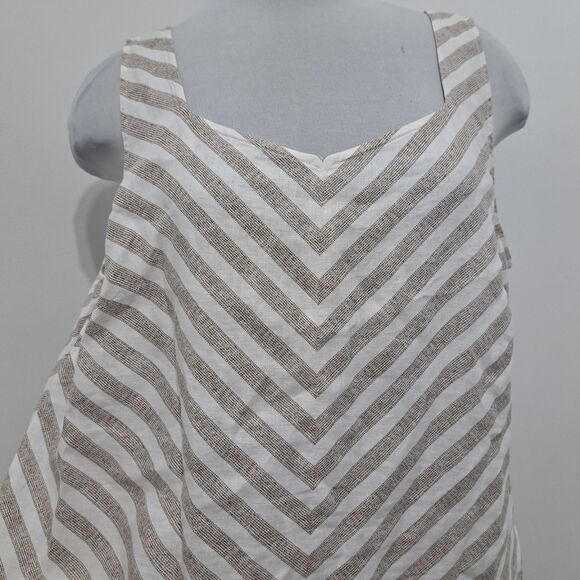 J. Jill Love Linen Boho Summer Spring Maxi Dress Large Tall Chevron Stripe - Picture 8 of 10